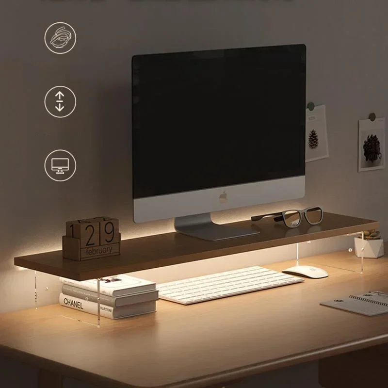 Office Furniture Plan - アクリルサスペンションオフィスコンピューターモニター、ローテーブル、スクリーンハイトシェルフ、デスクトップストレージシステム