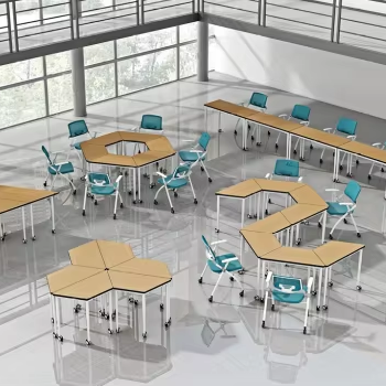 Office Furniture Plan - アメリカンモダン教室デスクと椅子セット学校家具学生デスクと椅子オフィス高さ調節可能な折りたたみテーブル