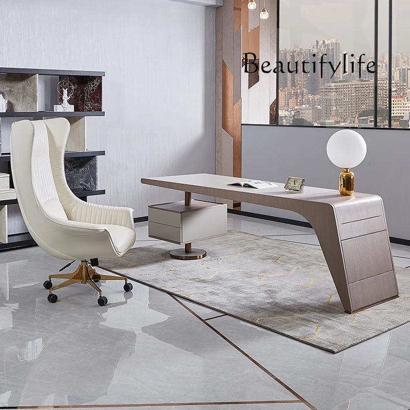 Office X Furniture - X イタリア製ポストモダン学習家具 本棚 パソコンオフィス学習机と椅子の組み合わせデスク 統合型ライティングデスク