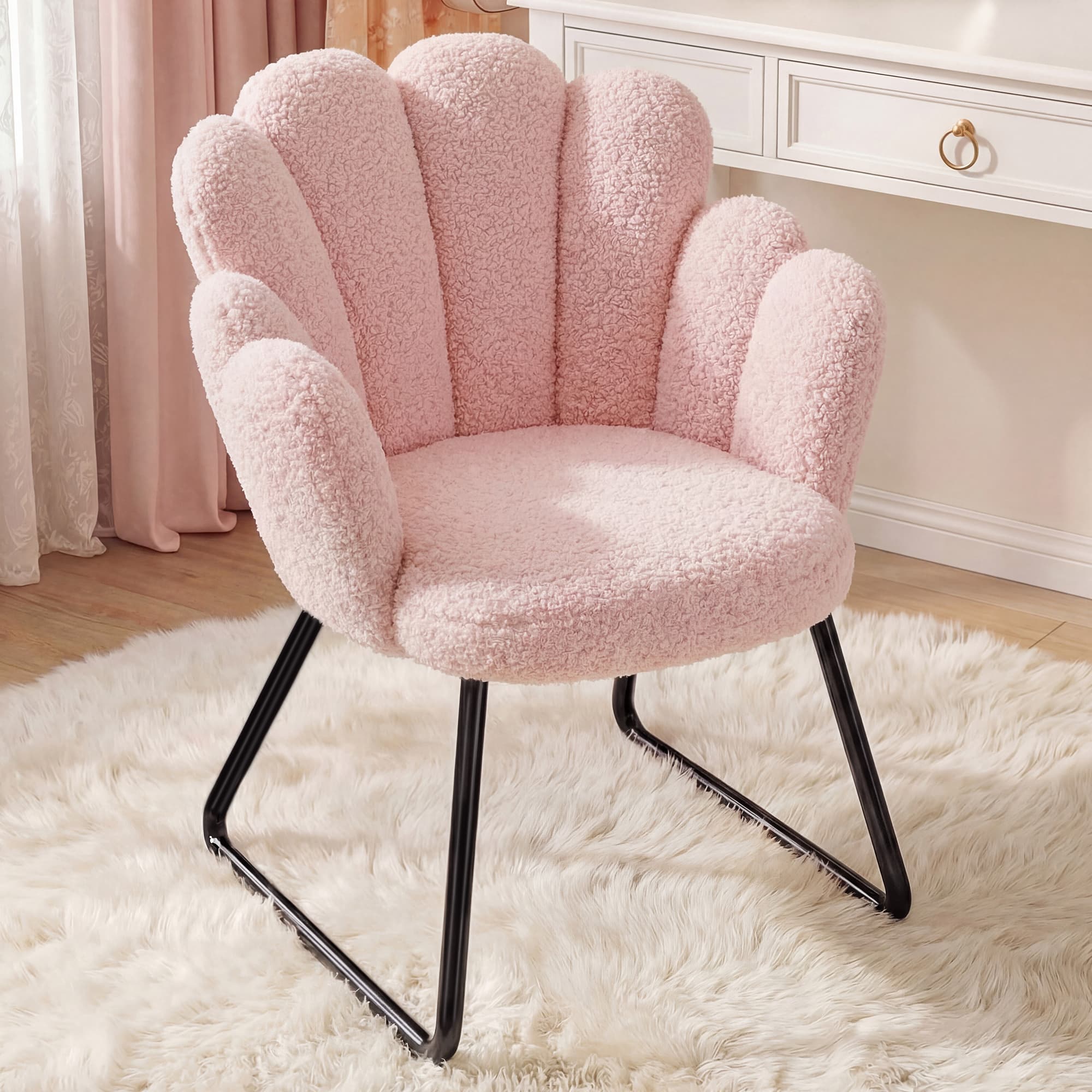 EnHomee テディフリースアクセントチェア、かわいい花び - Office X Furniture のレビューと価格