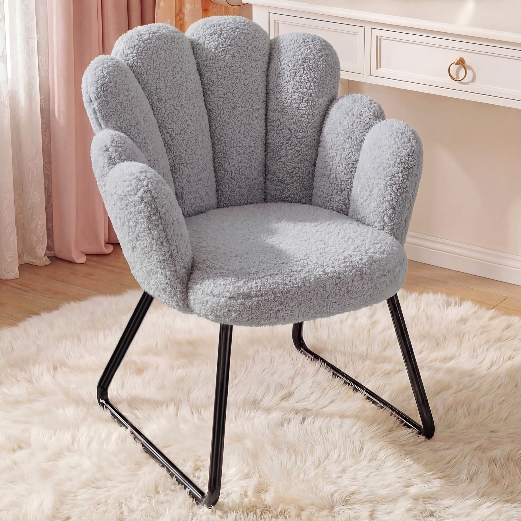 EnHomee テディフリースアクセントチェア、かわいい花び - Office X Furniture のレビューと価格