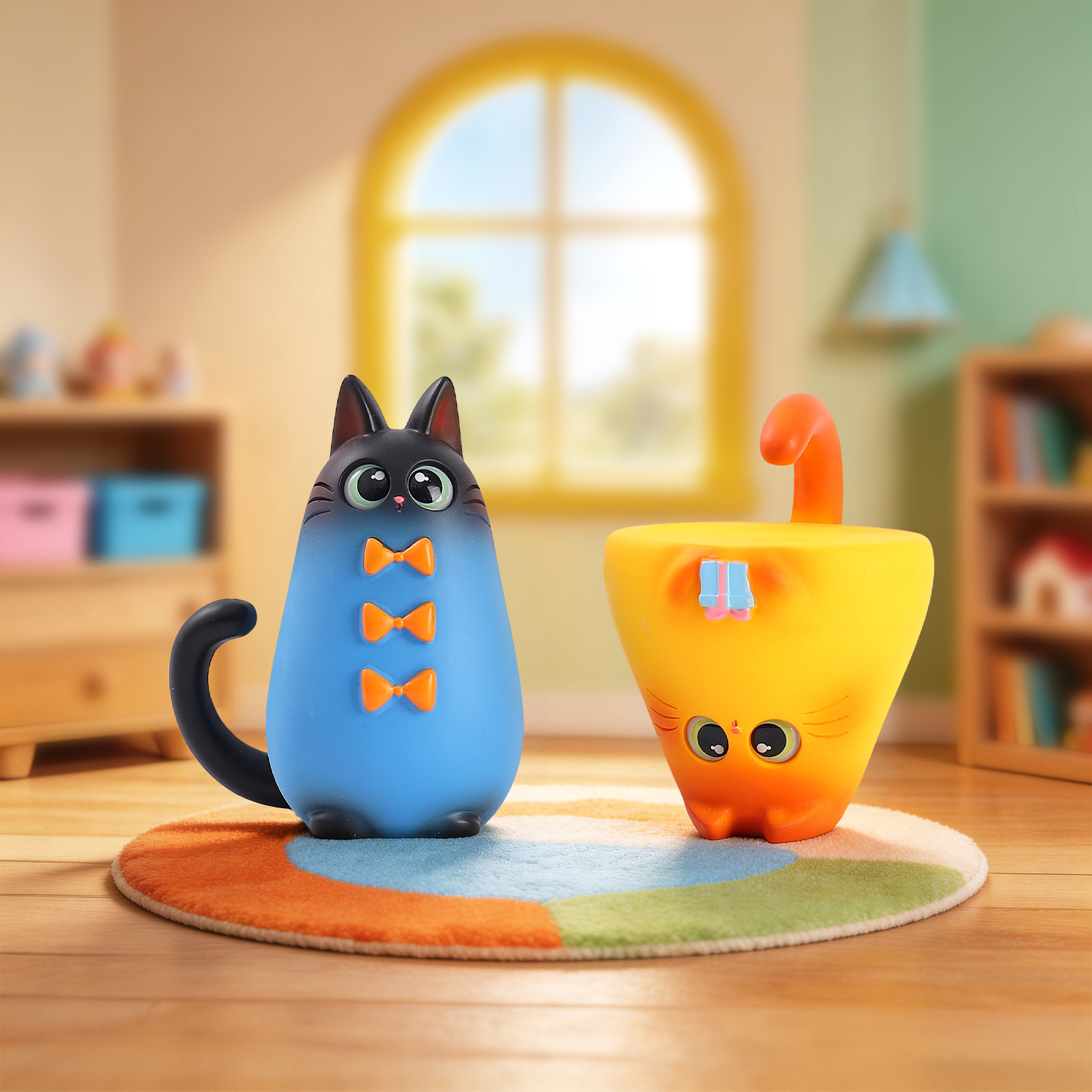 ブラインドボックス猫フィギュア樹脂製クリエイティブ漫画デスク - Office Furniture Installation のレビューと価格