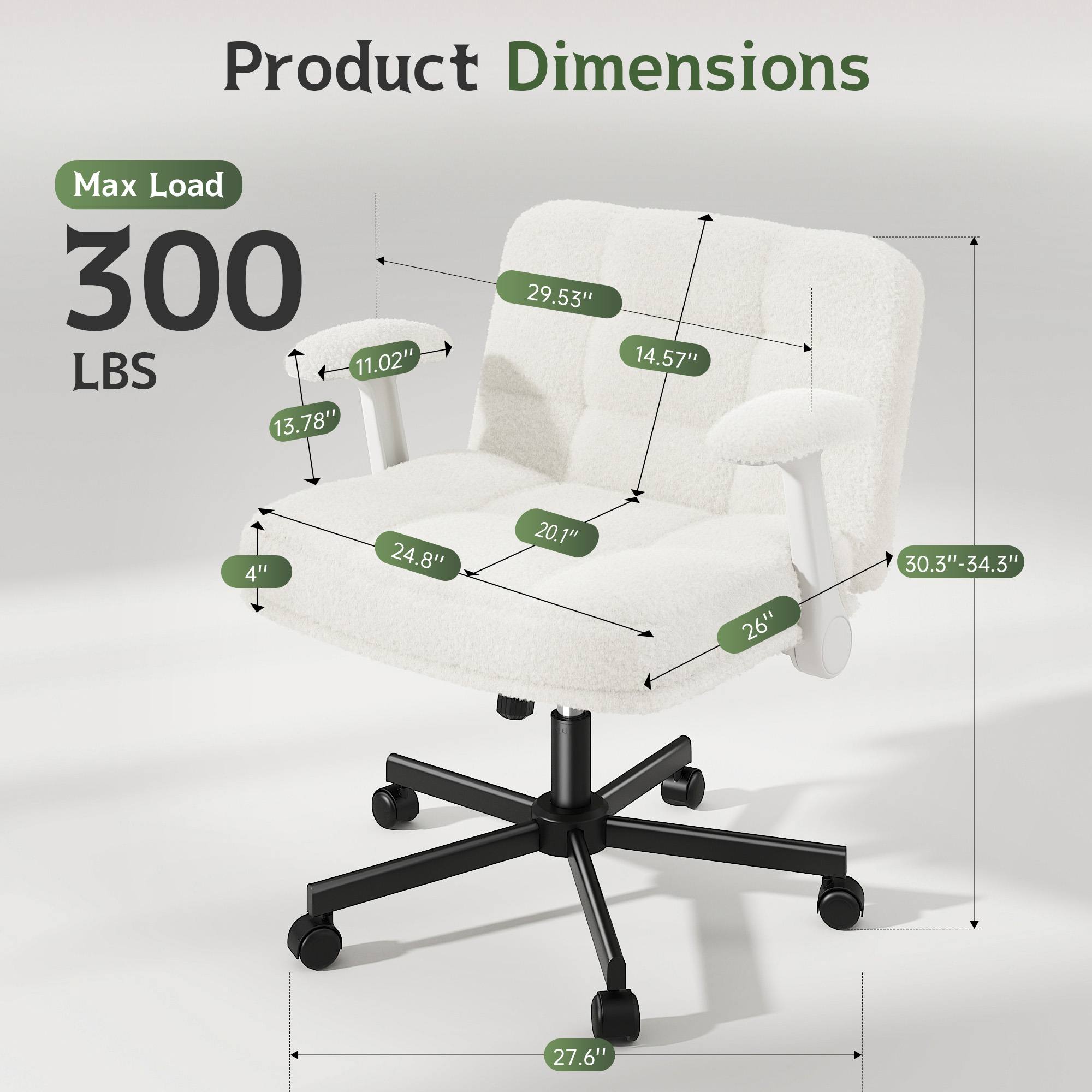 EnHomee クリスクロスオフィスチェア 車輪付き、高さ調 - Office X Furniture のレビューと価格