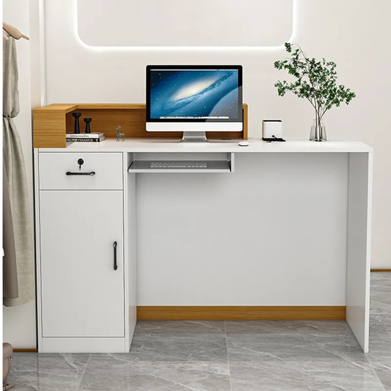木製ホテル受付デスク モダンオフィスフロントカウンター サイ - Office Furniture Installation のレビューと価格